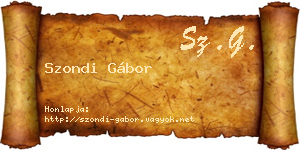 Szondi Gábor névjegykártya